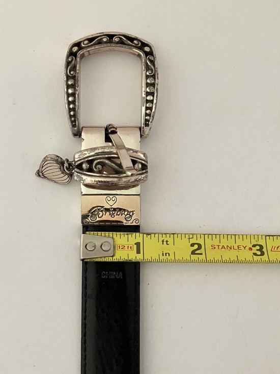 Brighton reversible belt // hinged black and brown // silver tone hardware
